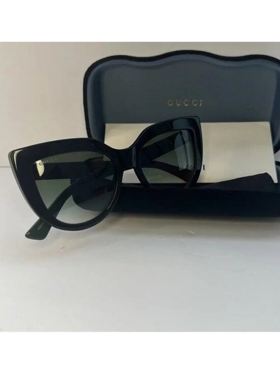 BRAND NEW GUCCI GG0163SN 003 Black Grey Women Sunglasses main image 5
